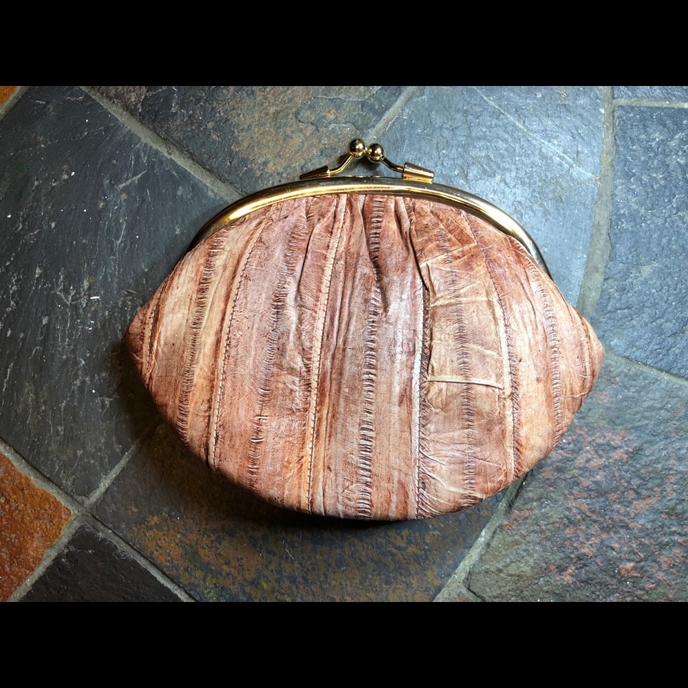 Eel Skin Leather Change Purse Brand New (6” x 4”)